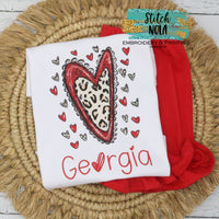 Girl Valentine Funky Red Heart Printed Shirt