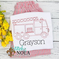 Personalized Vintage Fire Truck Shirt
