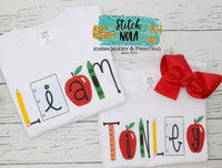 Back to School Name Alpha Printed Shirt