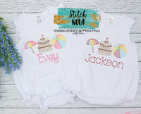 Personalized Beach Trio Sketch Shirt
