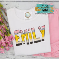 Pencil Name Alpha Printed Shirt