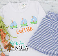 Personalized Sailboat Sketch Trio Shirt