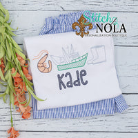 Personalized Shrimp Boat Sketch Trio Shirt