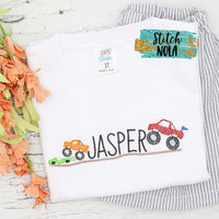 Personalized Monster Truck Sketch Shirt