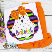 Personalized Halloween Ghost Circle Appliqué Shirt