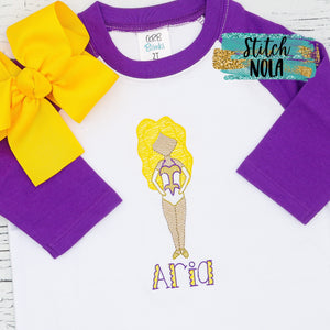 Personalized Purple & Gold Louisiana Dancer Sketch Shirt