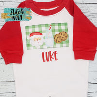 Personalized Santa Milk & Cookies Printed Shirt