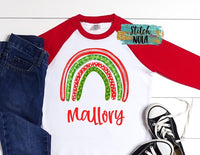 Personalized Christmas Rainbow Printed Shirt