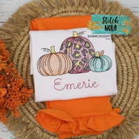 Personalized Leopard Pumpkin Trio Sketch Shirt