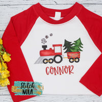 Personalized Christmas Train Printed Shirt
