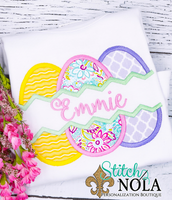 Personalized Easter Egg Trio Appliqué Shirt