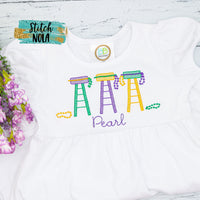 Personalized Mardi Gras Ladder Trio Sketch Shirt