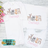 Personalized Woodland Animals Sketch Shirt