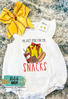 Softball Sister I'm Just Here for the Snacks Printed Shirt