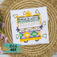 Personalized Mardi Gras Float with Name Banner Printed Shirt