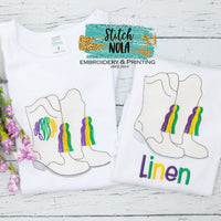 Personalized Mardi Gras Majorette Marching Boots Sketch Shirt