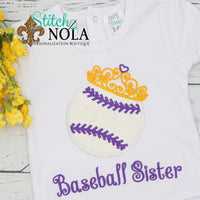 Personalized Baseball Sister Applique Shirt
