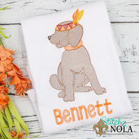 Personalized Thanksgiving Indian Dog Sketch Shirt