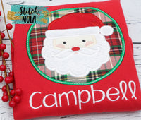 Personalized Santa Circle Applique Colored Garment
