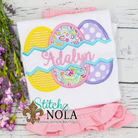 Personalized Easter Egg Trio Appliqué Shirt