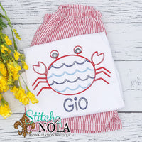 Personalized Scalloped Vintage Crab Shirt