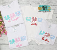 Personalized Crab Trio Sketch Shirt