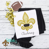 Personalized Gold Fleur De Lis Applique Shirt