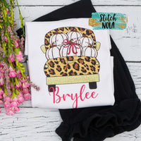 Personalized Leopard Pumpkin Truck Printed Shirt