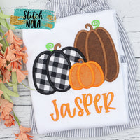 Personalized Pumpkin Trio Applique Shirt