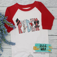 Valentines Day Name Alpha Printed Shirt