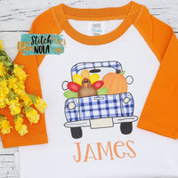 Personalized Turkey in a Truck Printed Shirt