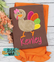 Personalized Mrs Turkey Applique Colored Garment