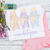 Personalized Ballet Slipper Trio Printed Shirt