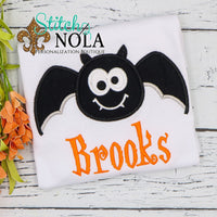 Personalized Halloween Bat Appliqué Shirt