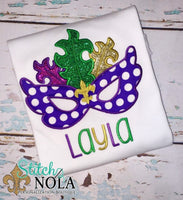 Personalized Mardi Gras Mask Applique Shirt