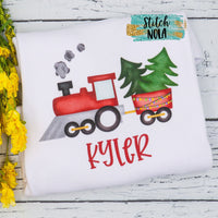 Personalized Christmas Train Printed Shirt