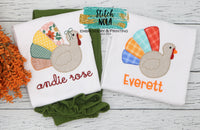 Personalized Sitting Turkey Applique Shirt