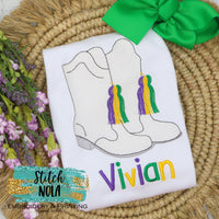 Personalized Mardi Gras Majorette Marching Boots Sketch Shirt