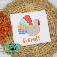 Personalized Sitting Turkey Applique Shirt