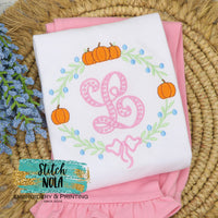 Personalized Fall Pumpkin Wreath Sketch Shirt