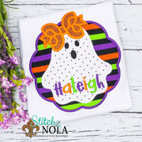 Personalized Halloween Ghost Circle Appliqué Shirt
