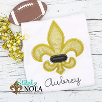 Personalized Gold Fleur De Lis Applique Shirt