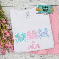 Personalized Crab Trio Sketch Shirt