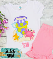 Beach Crab Bucket Printed Shirt