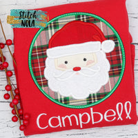 Personalized Santa Circle Applique Colored Garment