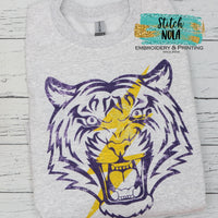 Tigers with Lightning Bolt Printed Sweatshirt