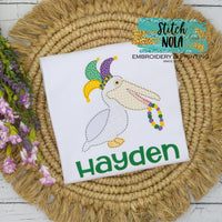 Personalized Mardi Gras Pelican Printed Shirt