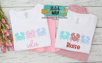 Personalized Crab Trio Sketch Shirt