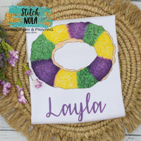 Personalized Mardi Gras King Cake Printed Shirt