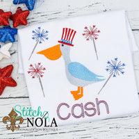 Personalized Patriotic Pelican Sketch Shirt